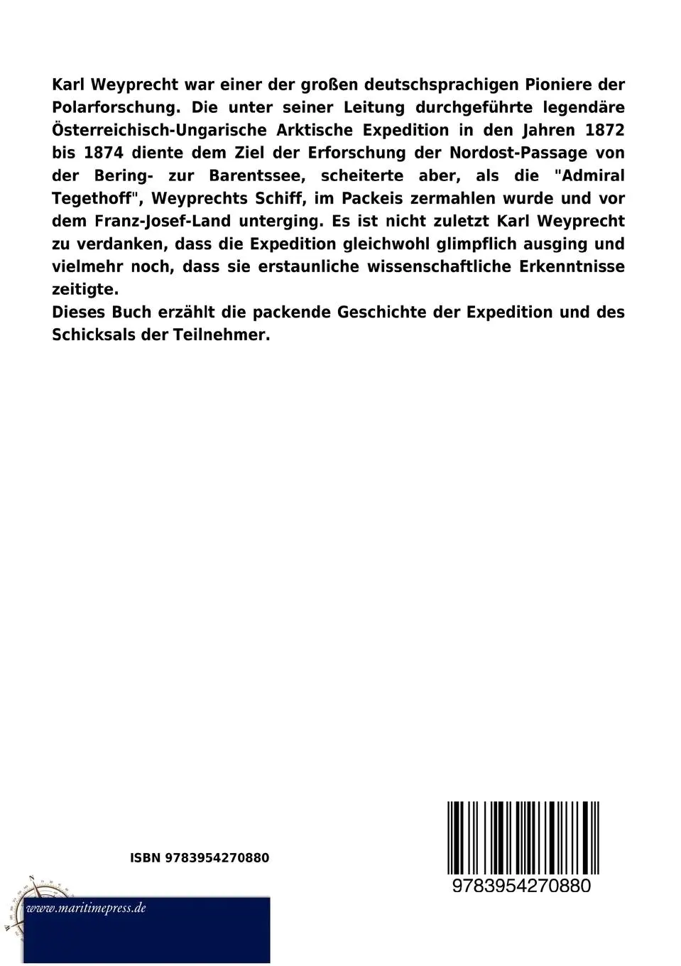 Rückseite: 9783954270880 | Die Metamorphosen des Polareises | Karl Weyprecht | Taschenbuch | 2012