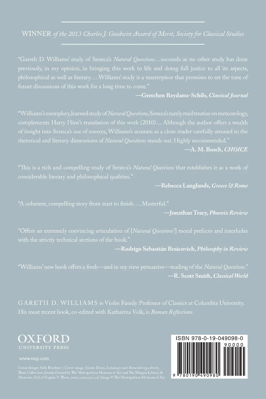 Rückseite: 9780190490980 | Cosmic Viewpoint | A Study of Seneca's Natural Questions | Williams