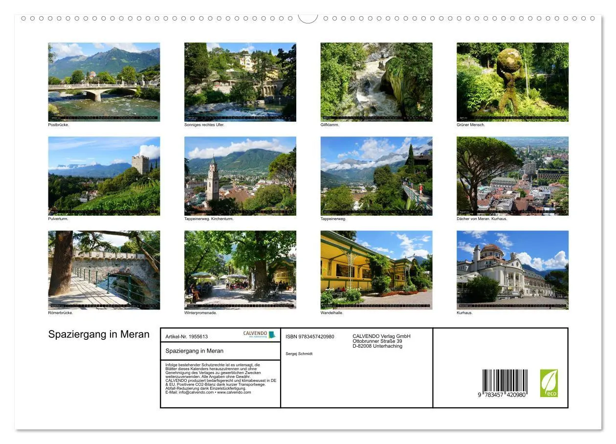 Bild: 9783457420980 | Spaziergang in Meran (hochwertiger Premium Wandkalender 2026 DIN A2...