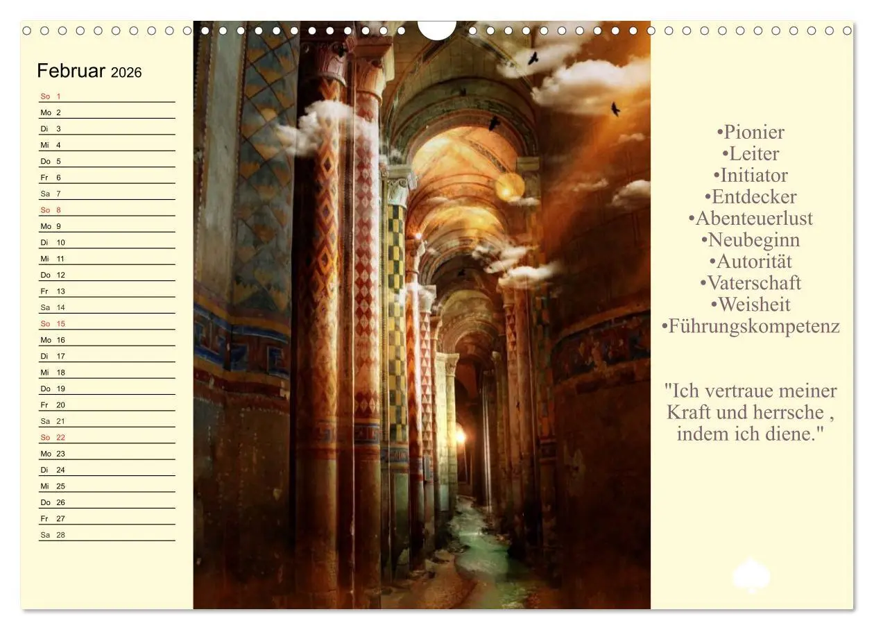Bild: 9783457970980 | Tarot. Spirituell durch das Jahr (Wandkalender 2026 DIN A3 quer),...