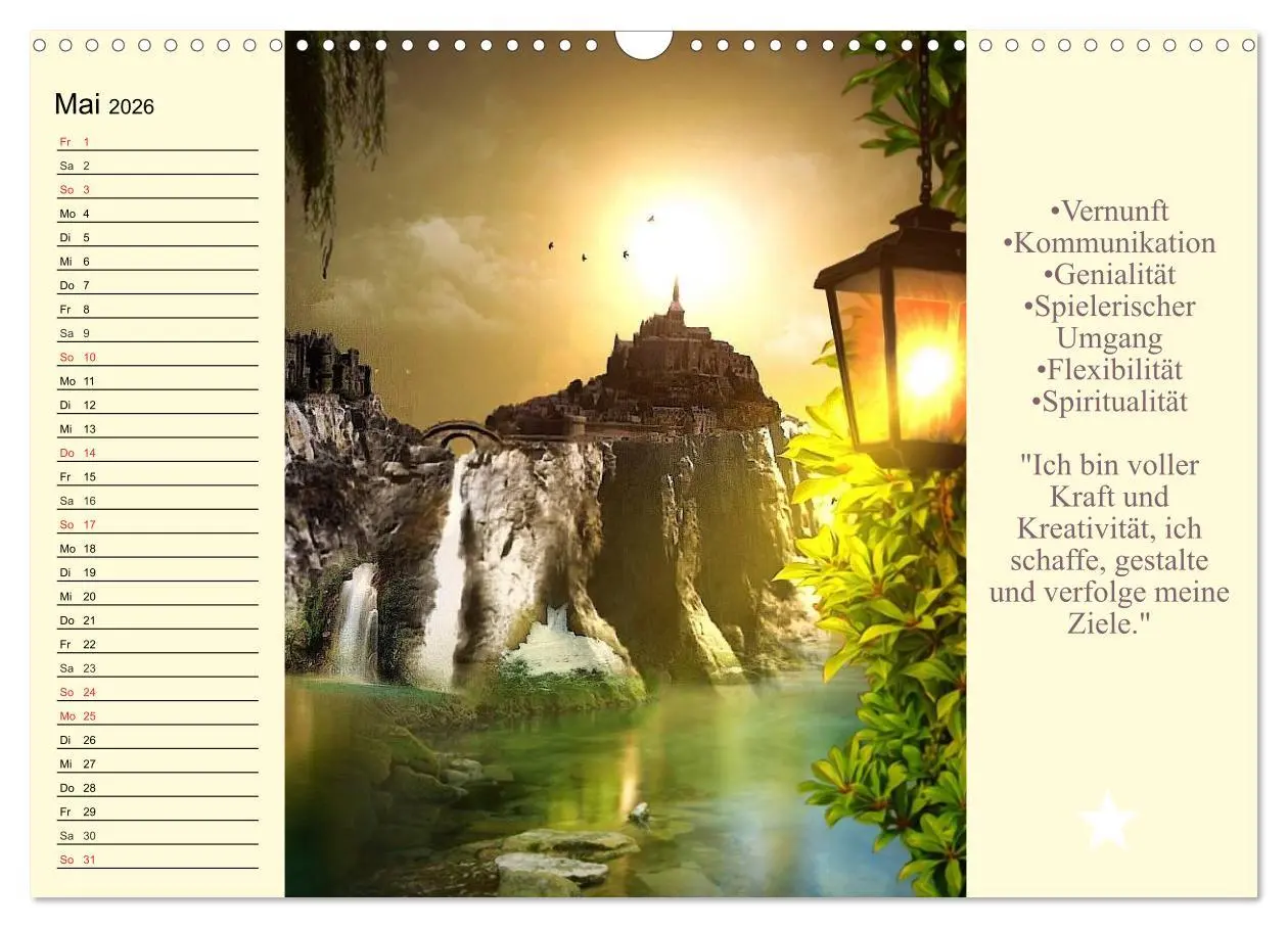 Bild: 9783457970980 | Tarot. Spirituell durch das Jahr (Wandkalender 2026 DIN A3 quer),...
