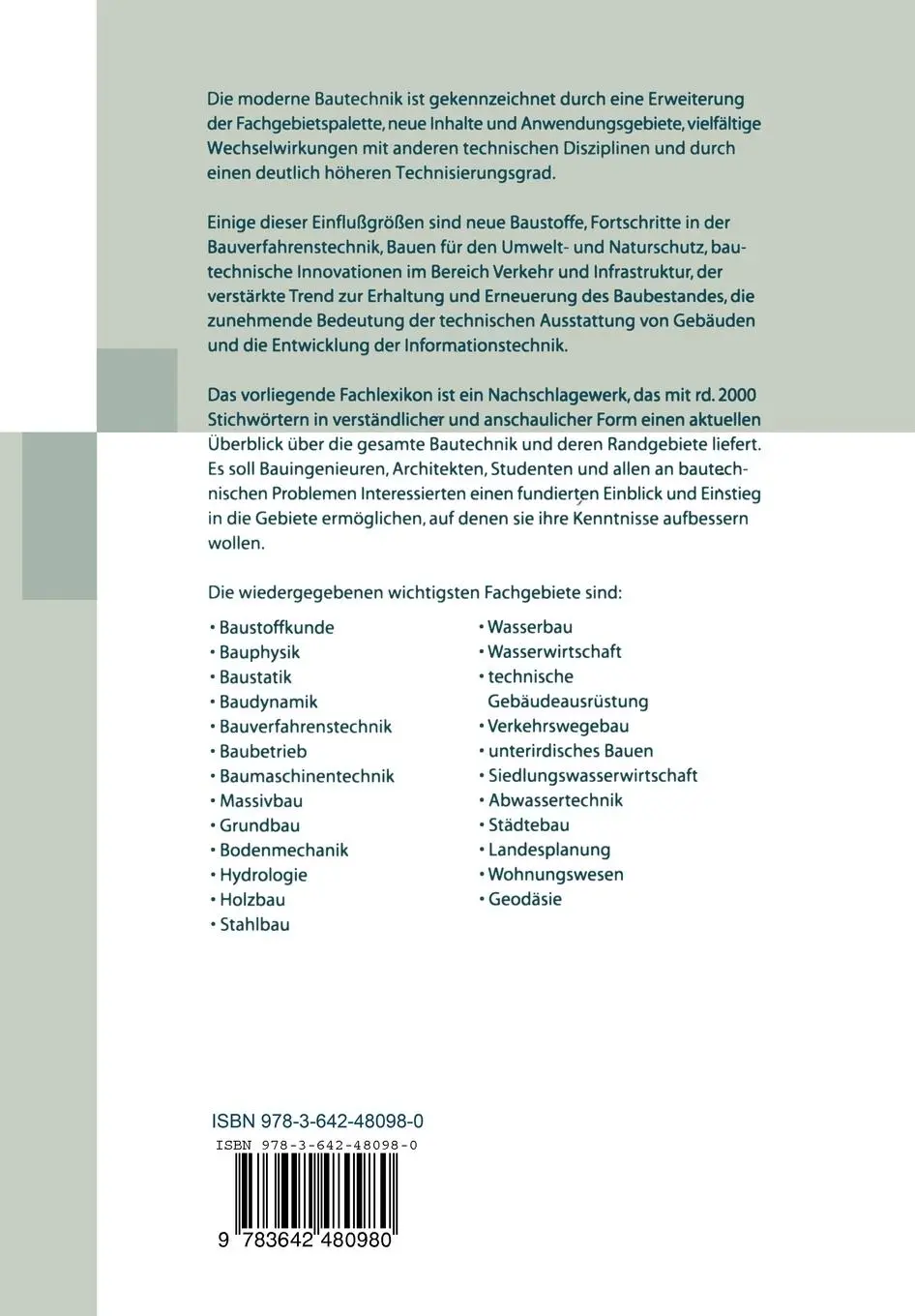Rückseite: 9783642480980 | VDI-Lexikon Bauingenieurwesen | VDI-Gesellschaft Bautechnik (u. a.)