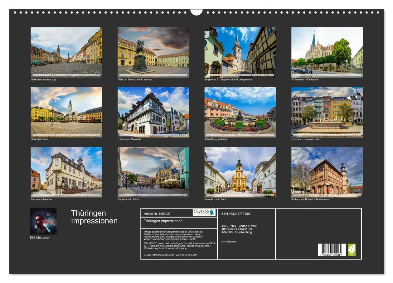 Bild: 9783457791080 | Thüringen Impressionen (Wandkalender 2026 DIN A2 quer), CALVENDO...
