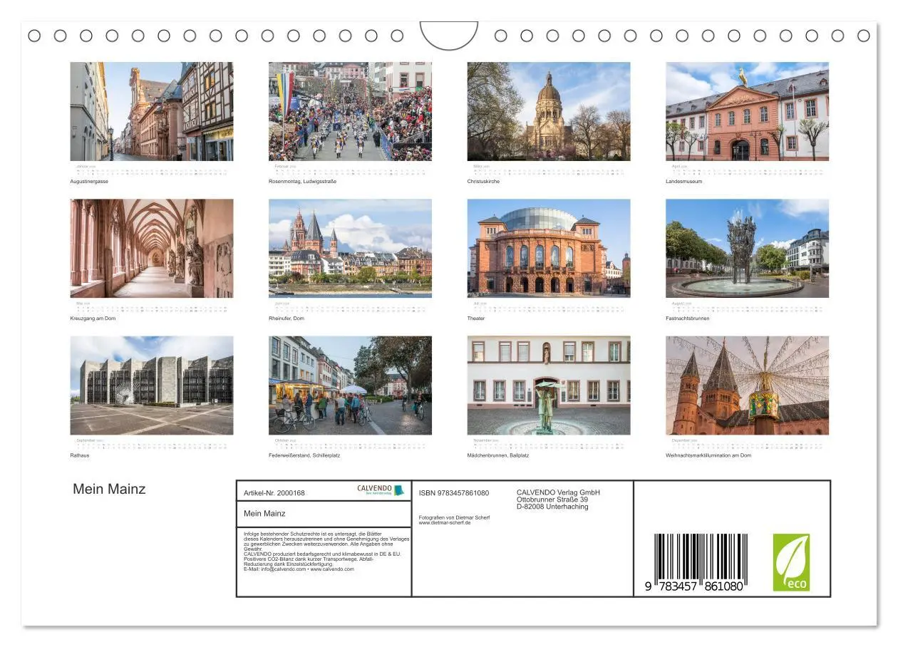 Bild: 9783457861080 | Mein Mainz (Wandkalender 2026 DIN A4 quer), CALVENDO Monatskalender