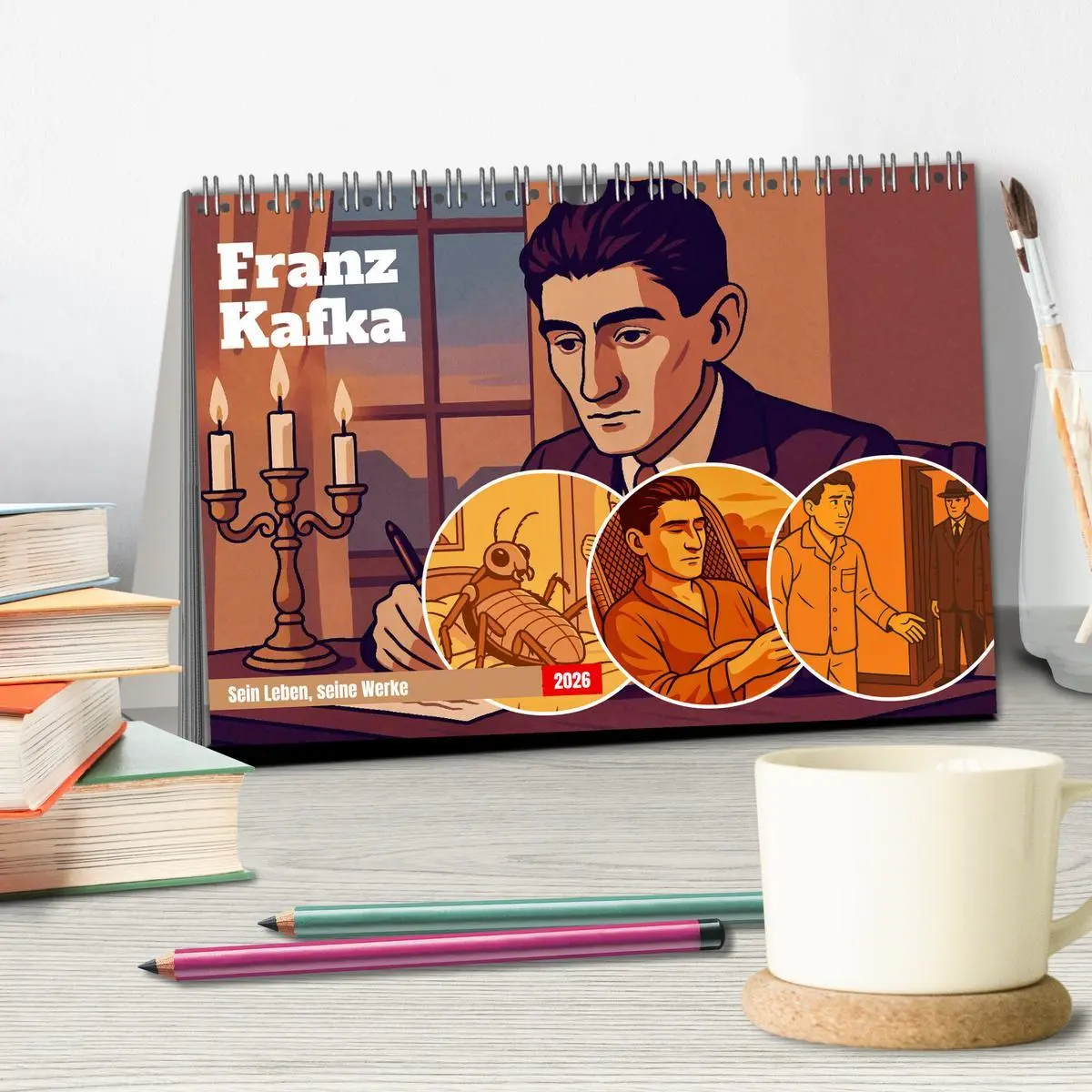 Bild: 9783516641080 | Franz Kafka (Tischkalender 2026 DIN A5 quer), CALVENDO Monatskalender