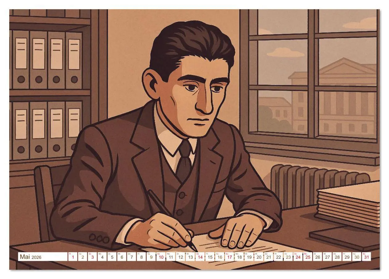 Bild: 9783516641080 | Franz Kafka (Tischkalender 2026 DIN A5 quer), CALVENDO Monatskalender