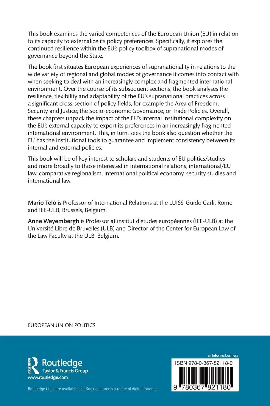 Rückseite: 9780367821180 | Supranational Governance at Stake | Mario Telò (u. a.) | Taschenbuch