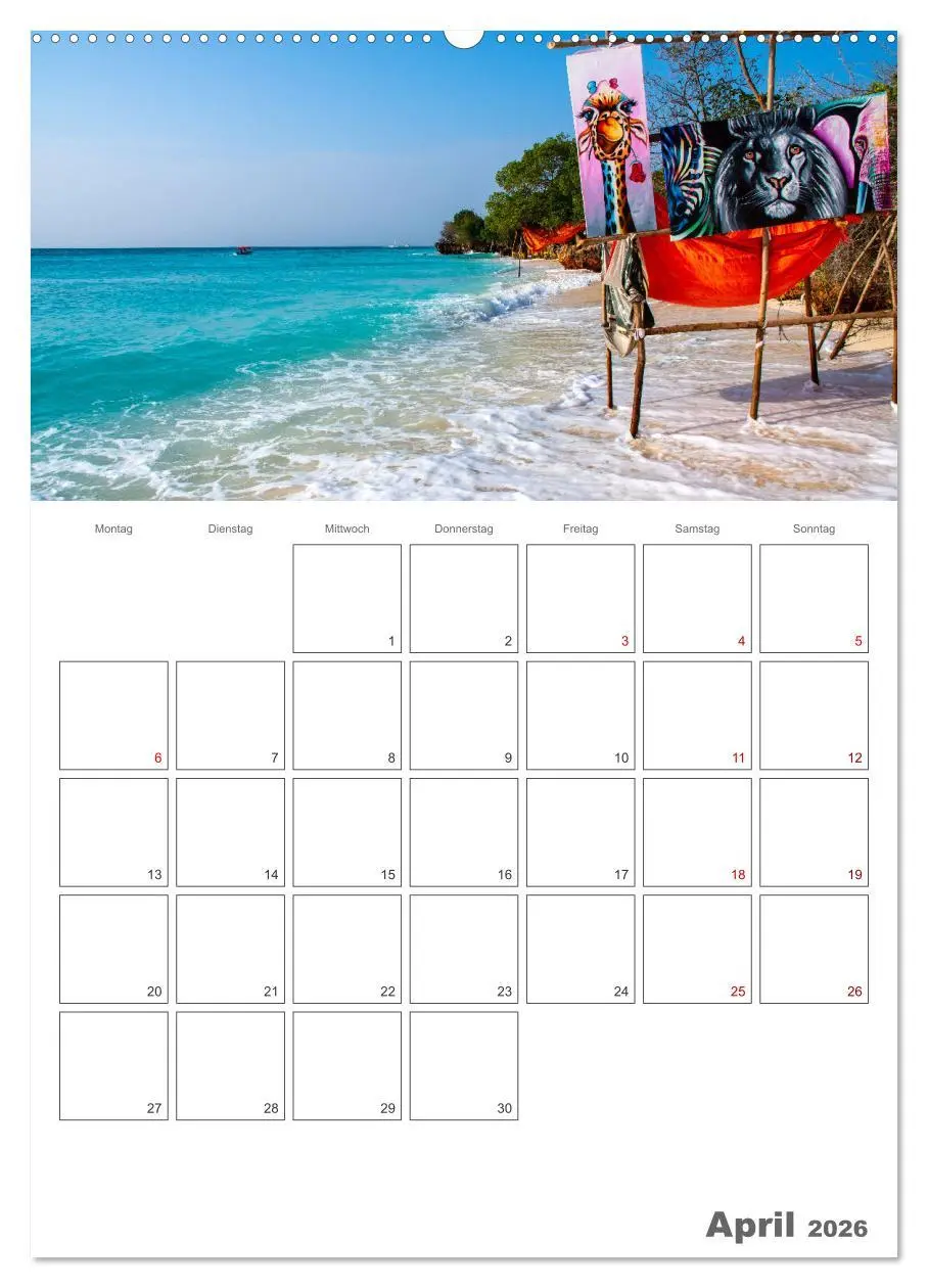 Bild: 9783516321180 | Sansibar - Traumreiseziel (Wandkalender 2026 DIN A2 hoch), CALVENDO...