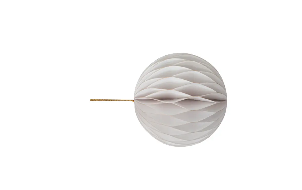 Wabenkugel mit Hänger, weiss 8cm, 4St., Papier