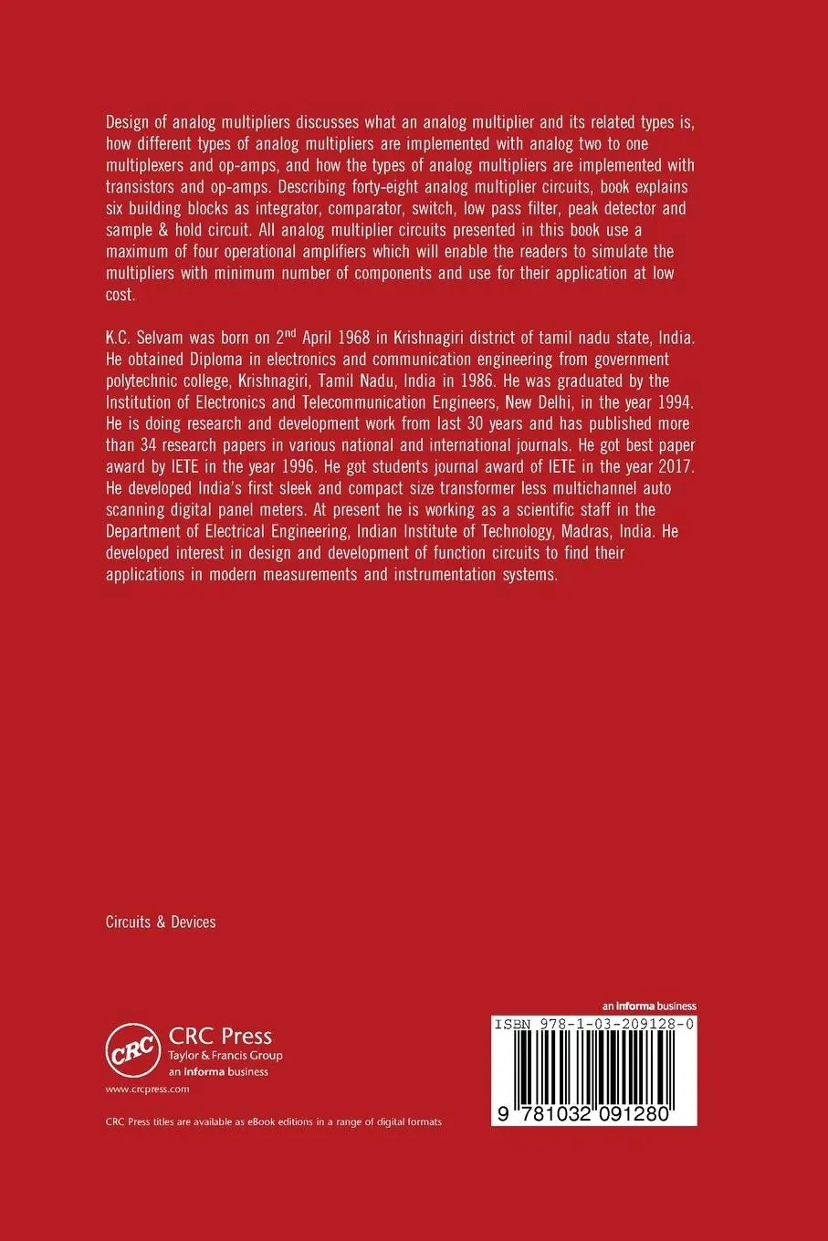 Rückseite: 9781032091280 | Design of Analog Multipliers with Operational Amplifiers | Selvam