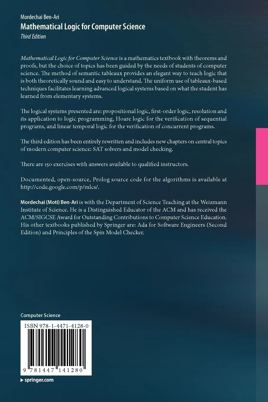 Rückseite: 9781447141280 | Mathematical Logic for Computer Science | Mordechai Ben-Ari | Buch