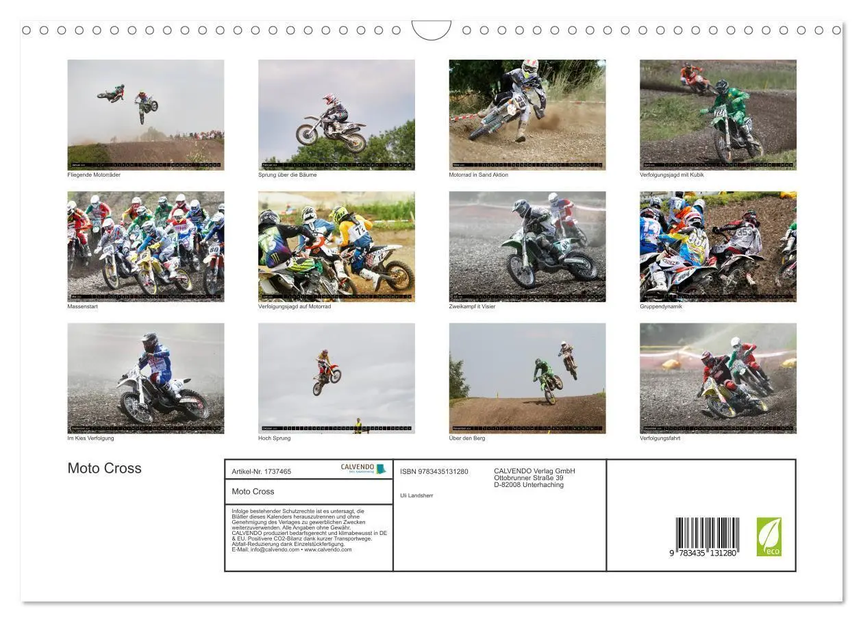 Bild: 9783435131280 | Moto Cross (Wandkalender 2025 DIN A3 quer), CALVENDO Monatskalender