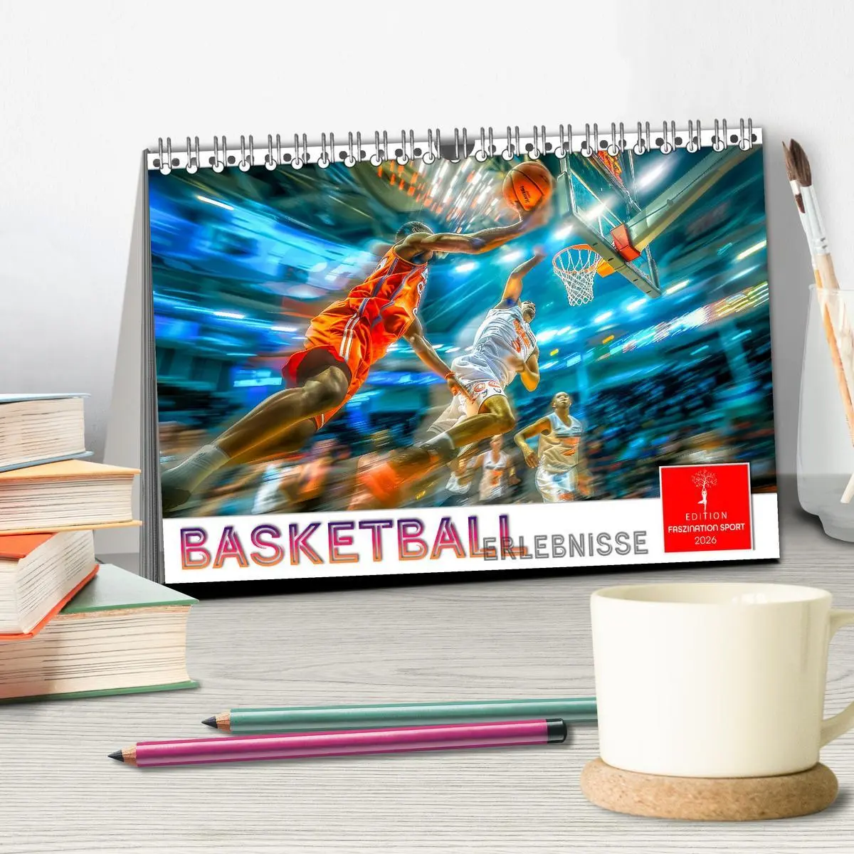 Bild: 9783457391280 | Basketball Erlebnisse (Tischkalender 2026 DIN A5 quer), CALVENDO...