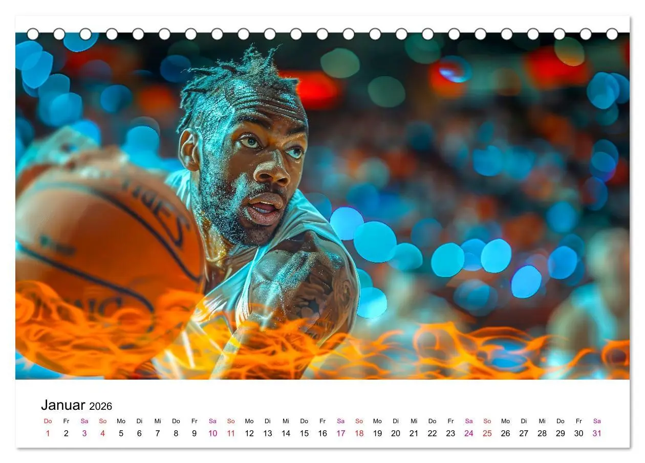 Bild: 9783457391280 | Basketball Erlebnisse (Tischkalender 2026 DIN A5 quer), CALVENDO...