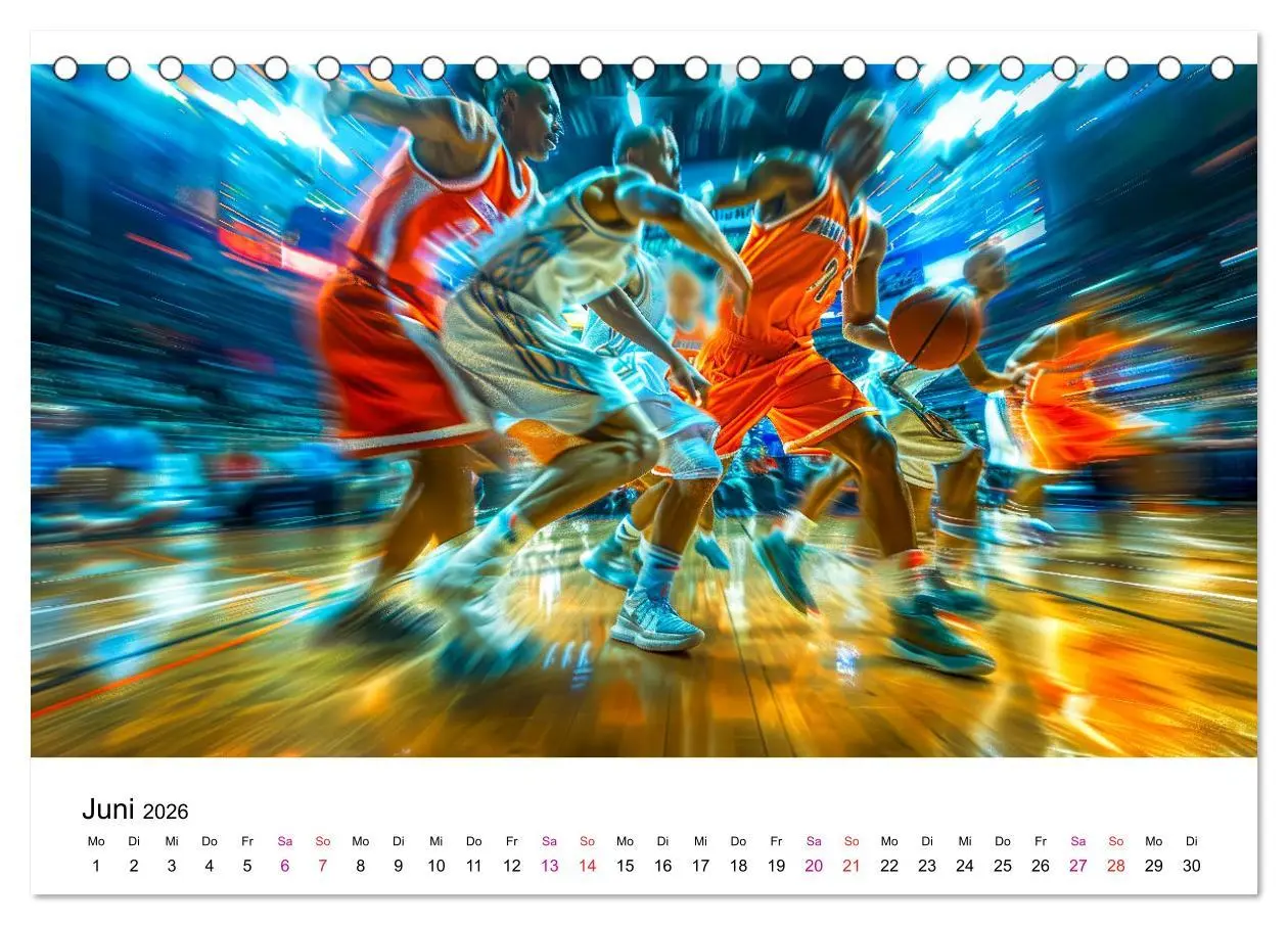 Bild: 9783457391280 | Basketball Erlebnisse (Tischkalender 2026 DIN A5 quer), CALVENDO...