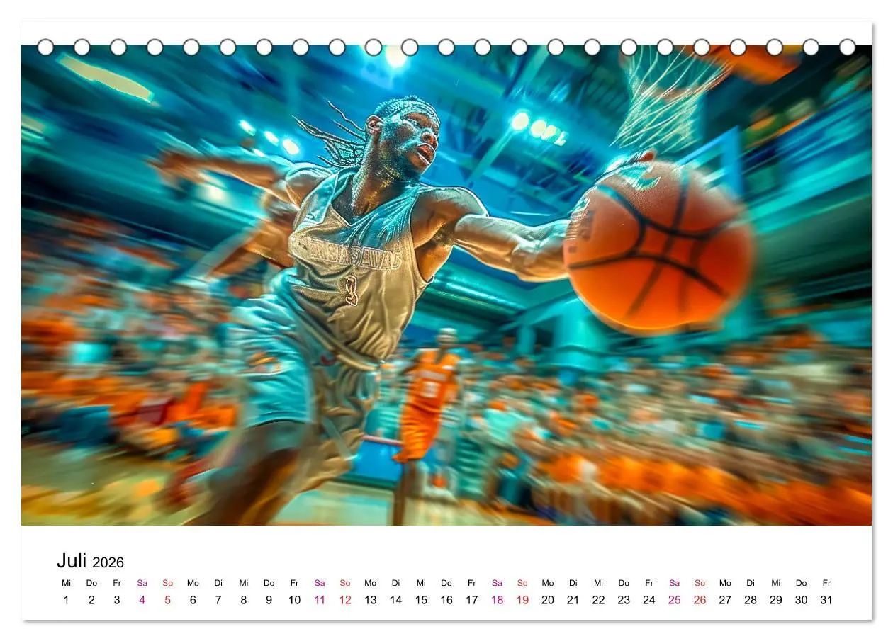 Bild: 9783457391280 | Basketball Erlebnisse (Tischkalender 2026 DIN A5 quer), CALVENDO...