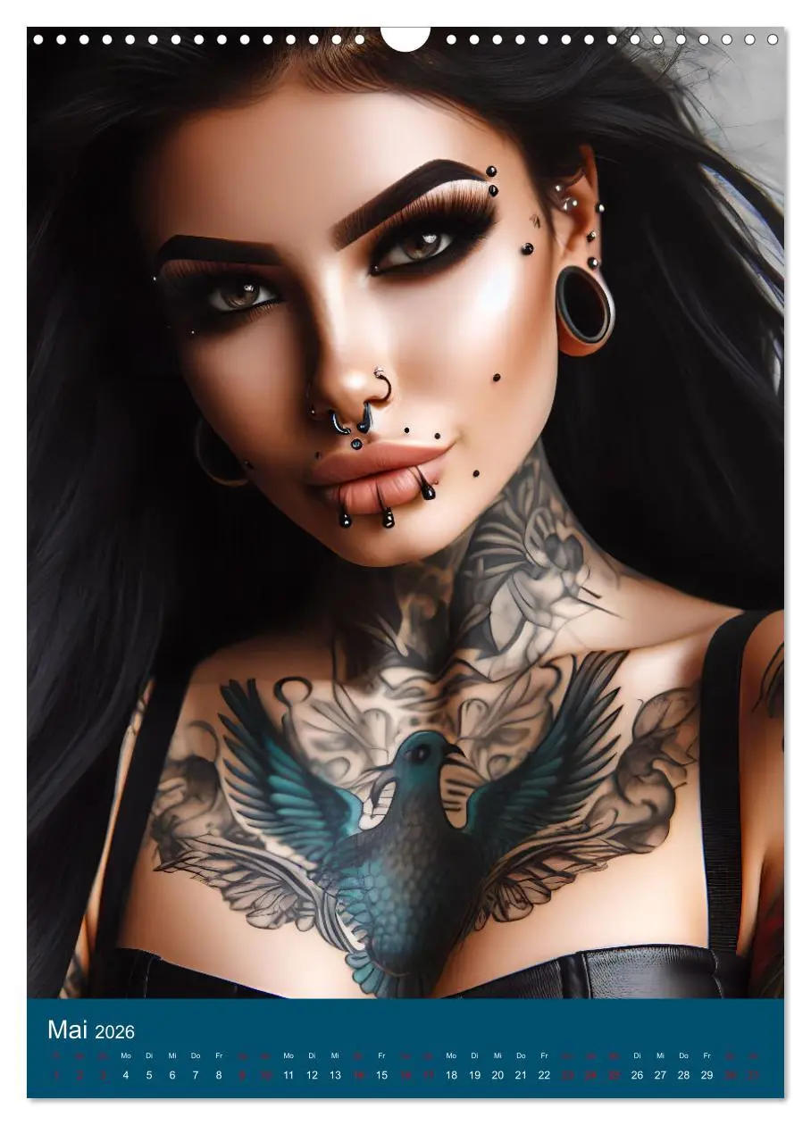 Bild: 9783516241280 | Tattoo und Piercing Women (Wandkalender 2026 DIN A3 hoch), CALVENDO...