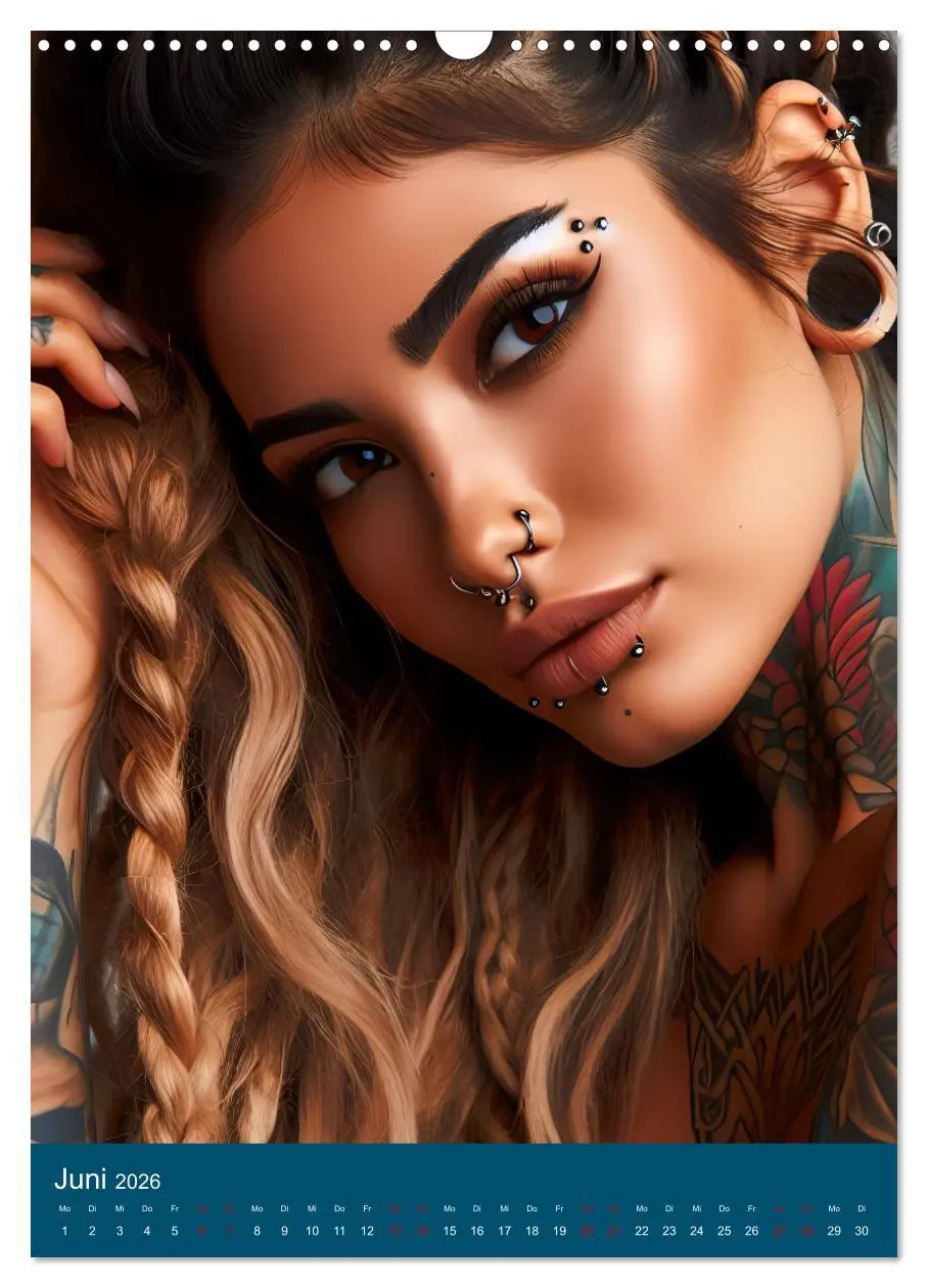 Bild: 9783516241280 | Tattoo und Piercing Women (Wandkalender 2026 DIN A3 hoch), CALVENDO...