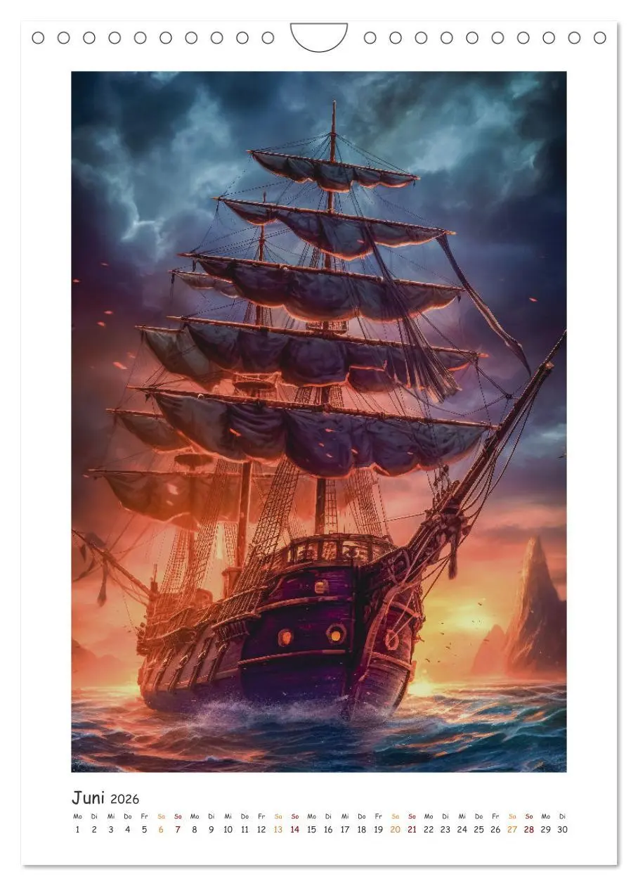 Bild: 9783516311280 | Piratenschiffe (Wandkalender 2026 DIN A4 hoch), CALVENDO...