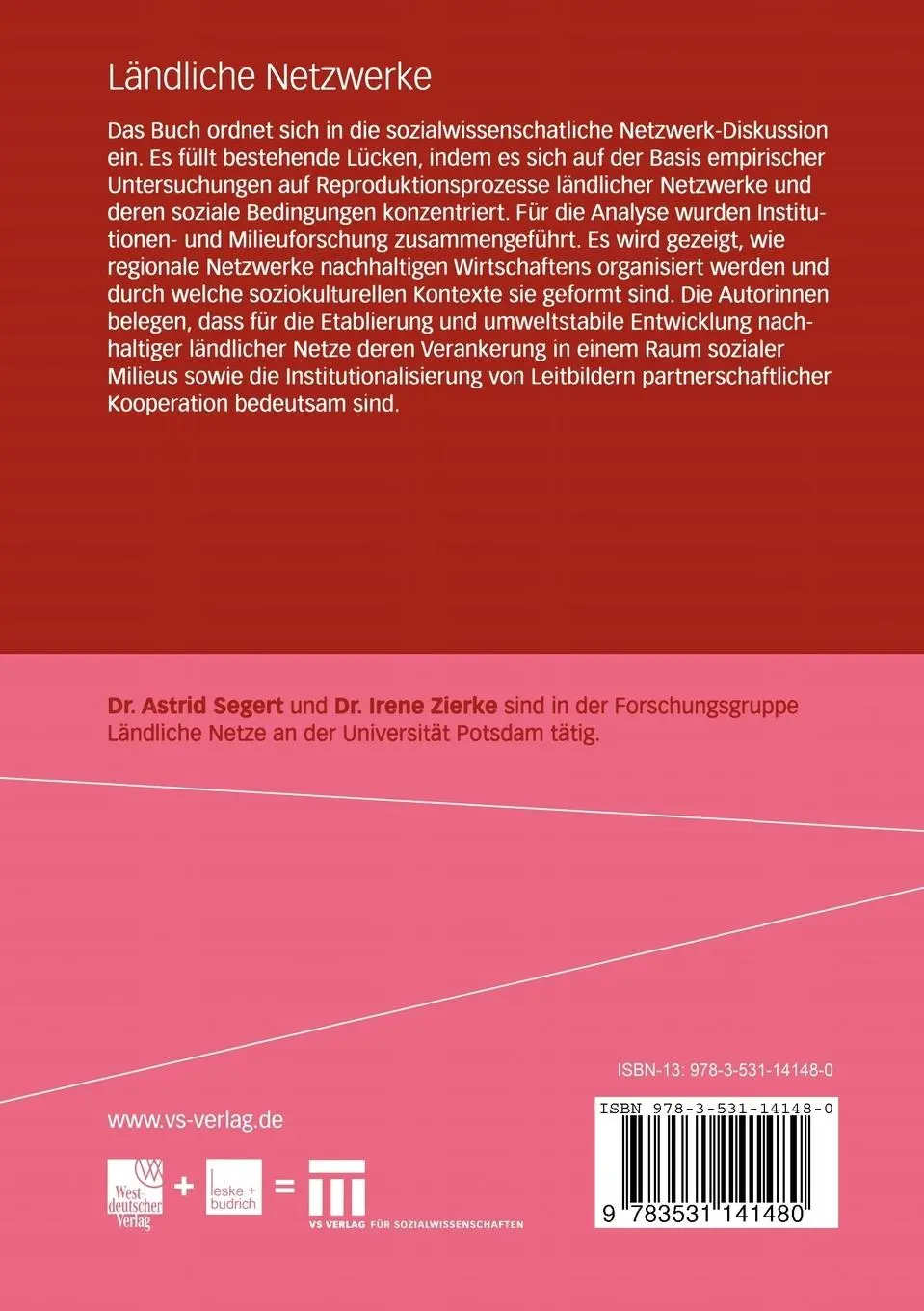 Rückseite: 9783531141480 | Ländliche Netzwerke | Irene Zierke (u. a.) | Taschenbuch | 286 S.