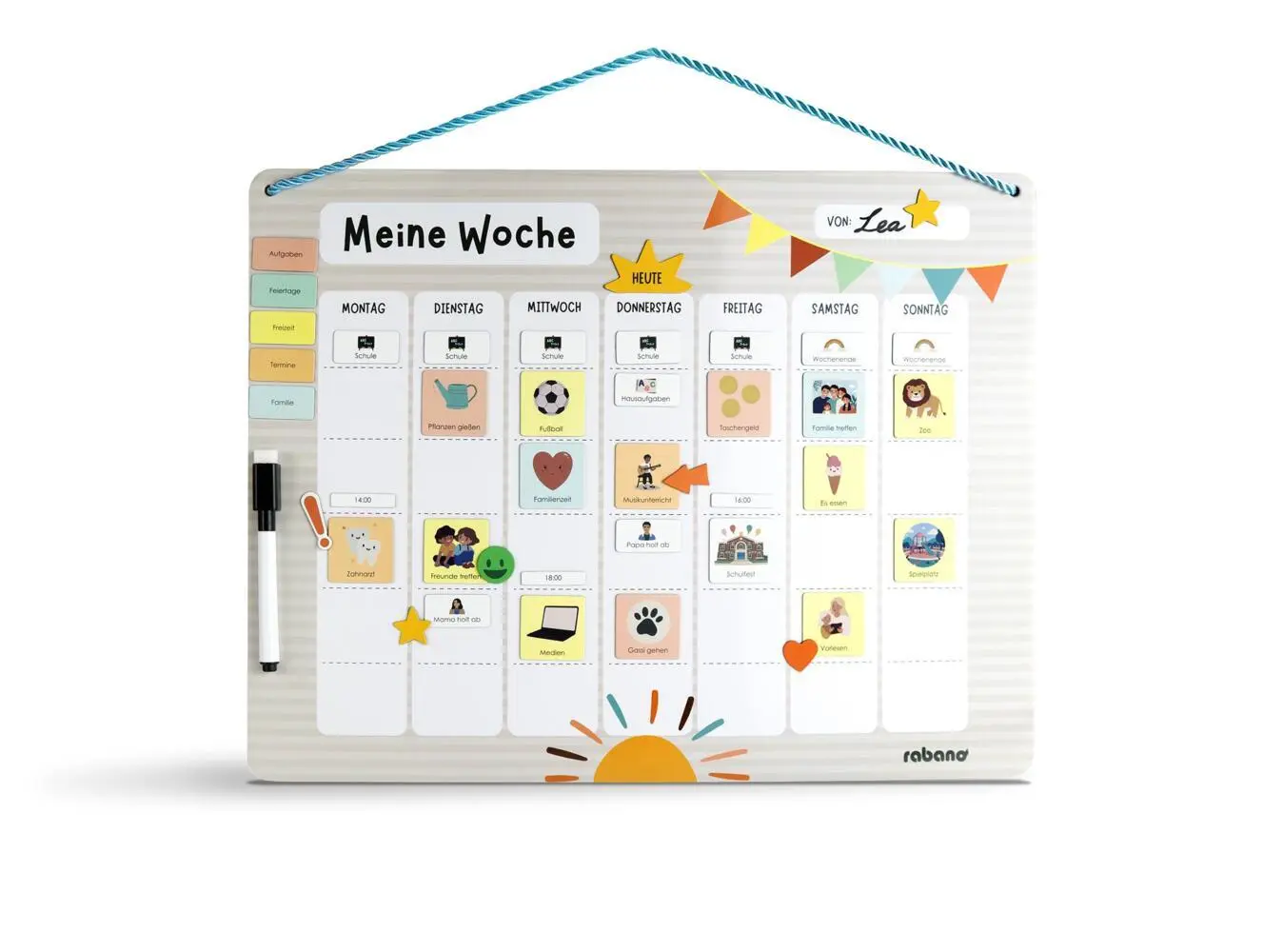 Cover: 4262454581580 | Magnetischer Wochenplaner | Für Kinder | Rabano Art | Kalender