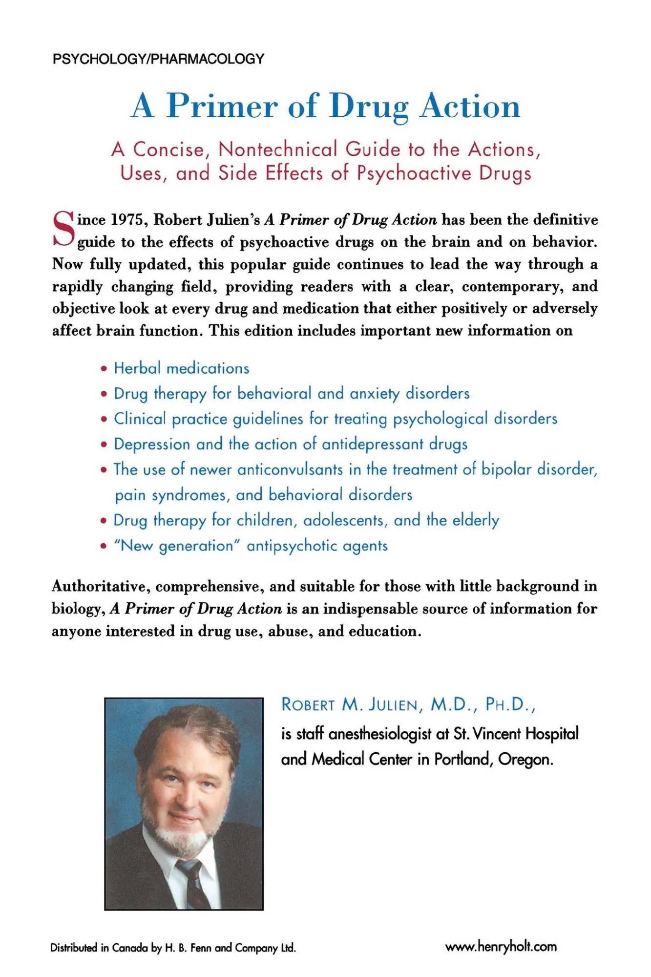 Rückseite: 9780805071580 | A Primer of Drug Action | Robert M. Julien | Taschenbuch | Englisch