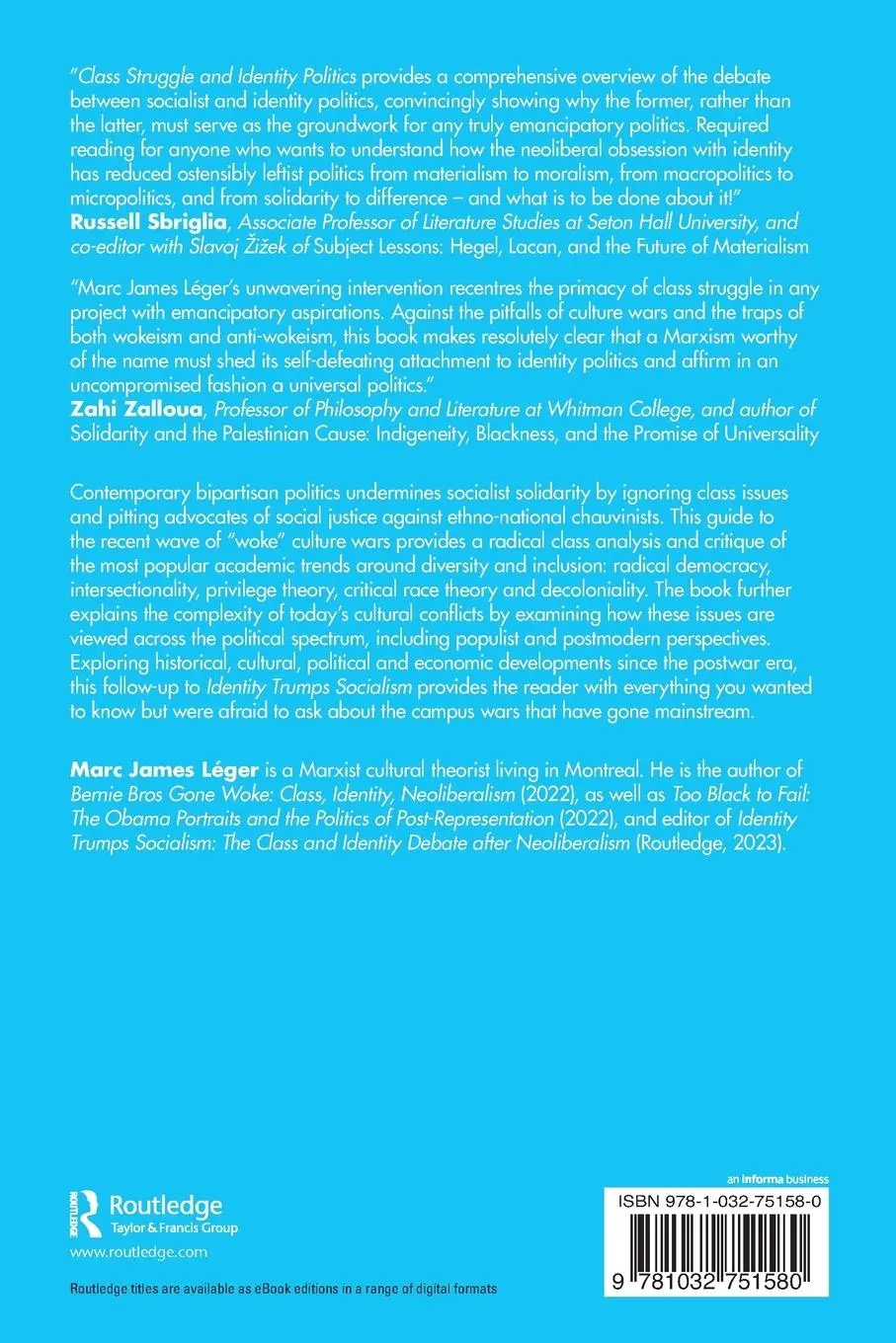 Rückseite: 9781032751580 | Class Struggle and Identity Politics | A Guide | Marc James Léger