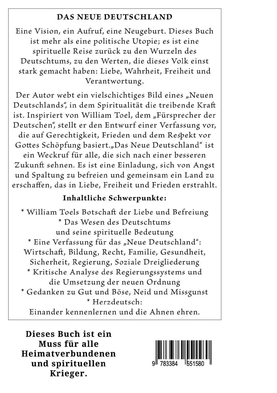 Rückseite: 9783384551580 | Das Neue Deutschland | Im Zeichen der Spiritualität | Eduard Tropea