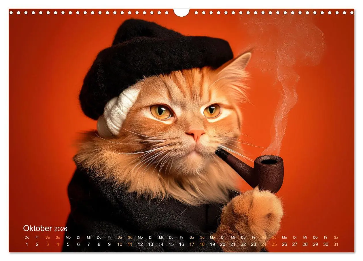 Bild: 9783457361580 | Katzenkunstwerke (Wandkalender 2026 DIN A3 quer), CALVENDO...