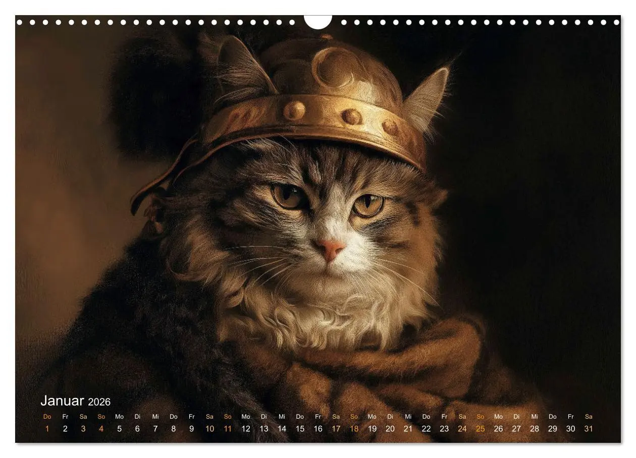 Bild: 9783457361580 | Katzenkunstwerke (Wandkalender 2026 DIN A3 quer), CALVENDO...