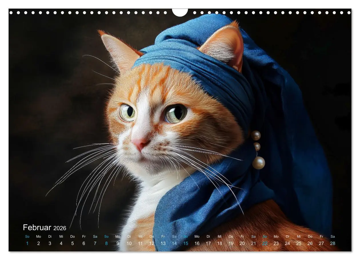 Bild: 9783457361580 | Katzenkunstwerke (Wandkalender 2026 DIN A3 quer), CALVENDO...