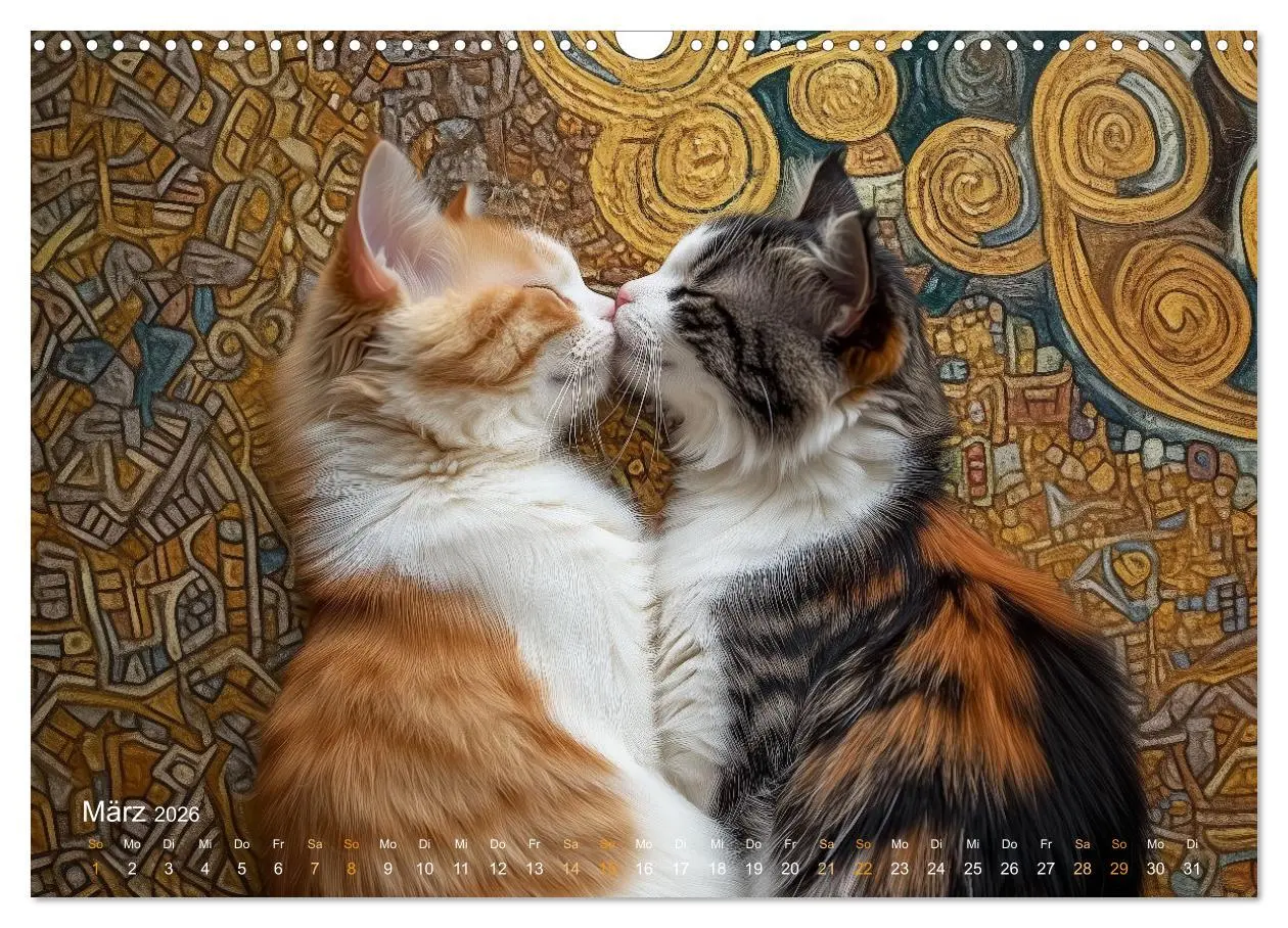 Bild: 9783457361580 | Katzenkunstwerke (Wandkalender 2026 DIN A3 quer), CALVENDO...