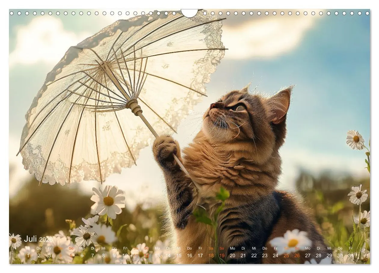 Bild: 9783457361580 | Katzenkunstwerke (Wandkalender 2026 DIN A3 quer), CALVENDO...