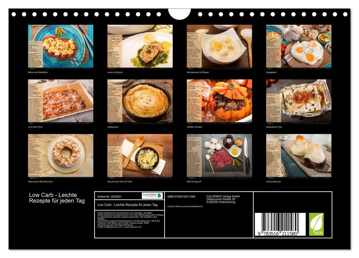 Bild: 9783516211580 | Low Carb - Leichte Rezepte für jeden Tag (Wandkalender 2026 DIN A4...