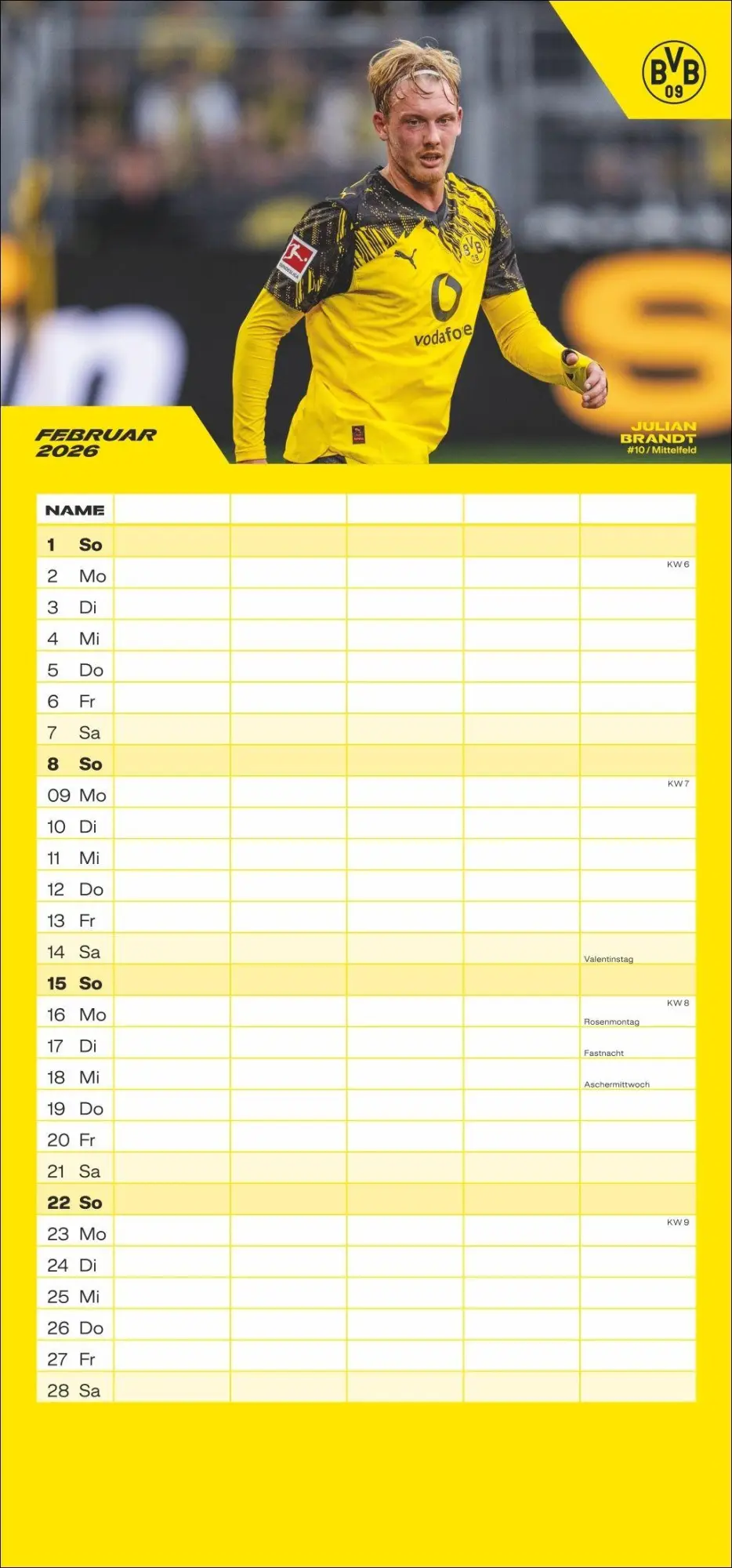 Bild: 9783756411580 | BVB Familienplaner 2026 | Heye | Kalender | Bundesliga Kalender Heye