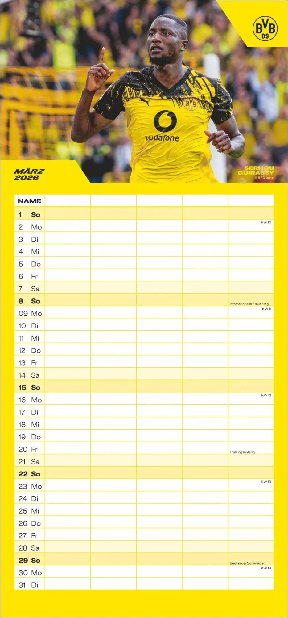 Bild: 9783756411580 | BVB Familienplaner 2026 | Heye | Kalender | Bundesliga Kalender Heye