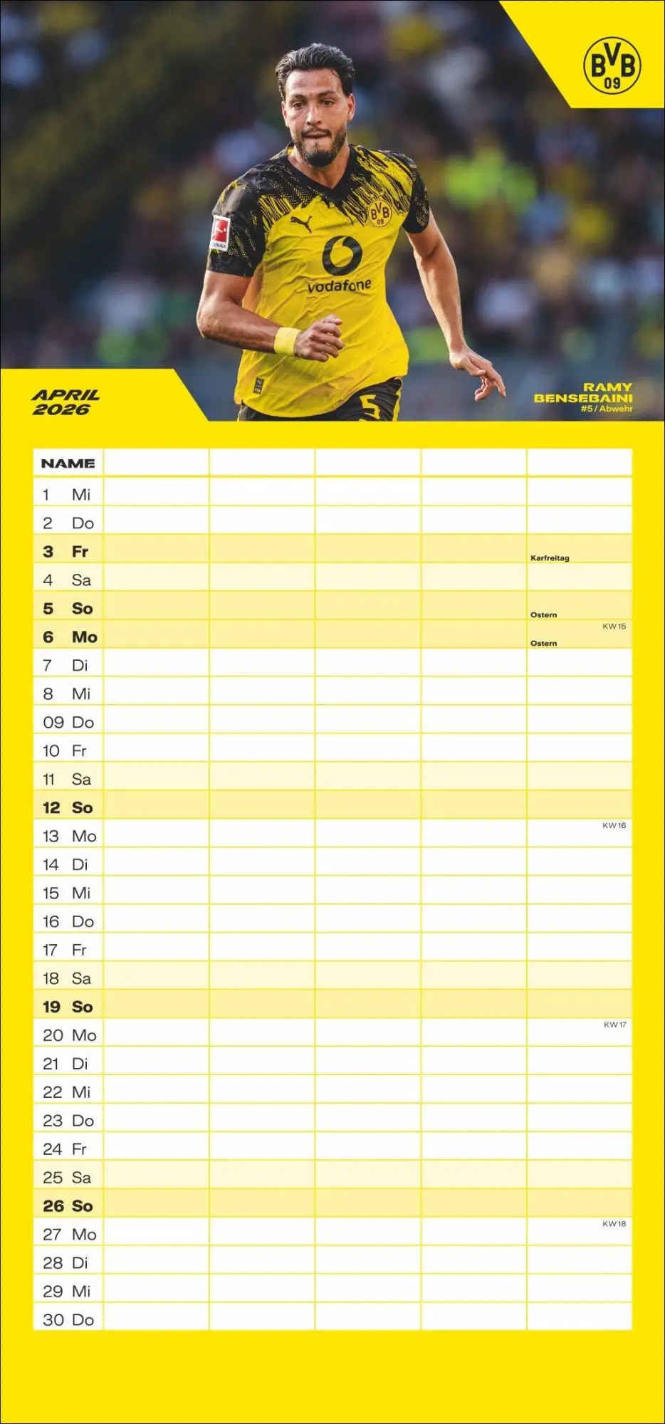 Bild: 9783756411580 | BVB Familienplaner 2026 | Heye | Kalender | Bundesliga Kalender Heye