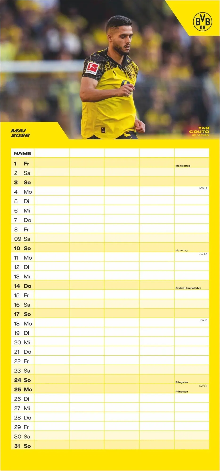 Bild: 9783756411580 | BVB Familienplaner 2026 | Heye | Kalender | Bundesliga Kalender Heye