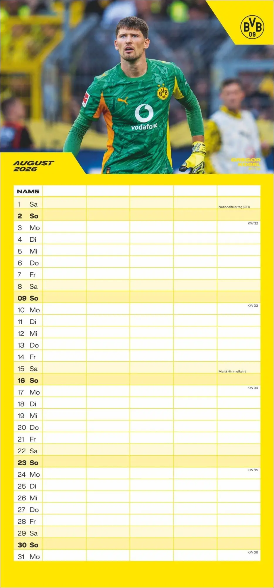 Bild: 9783756411580 | BVB Familienplaner 2026 | Heye | Kalender | Bundesliga Kalender Heye