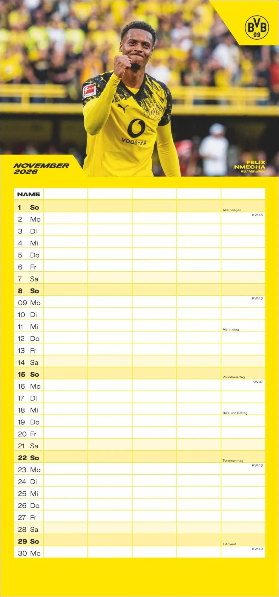 Bild: 9783756411580 | BVB Familienplaner 2026 | Heye | Kalender | Bundesliga Kalender Heye