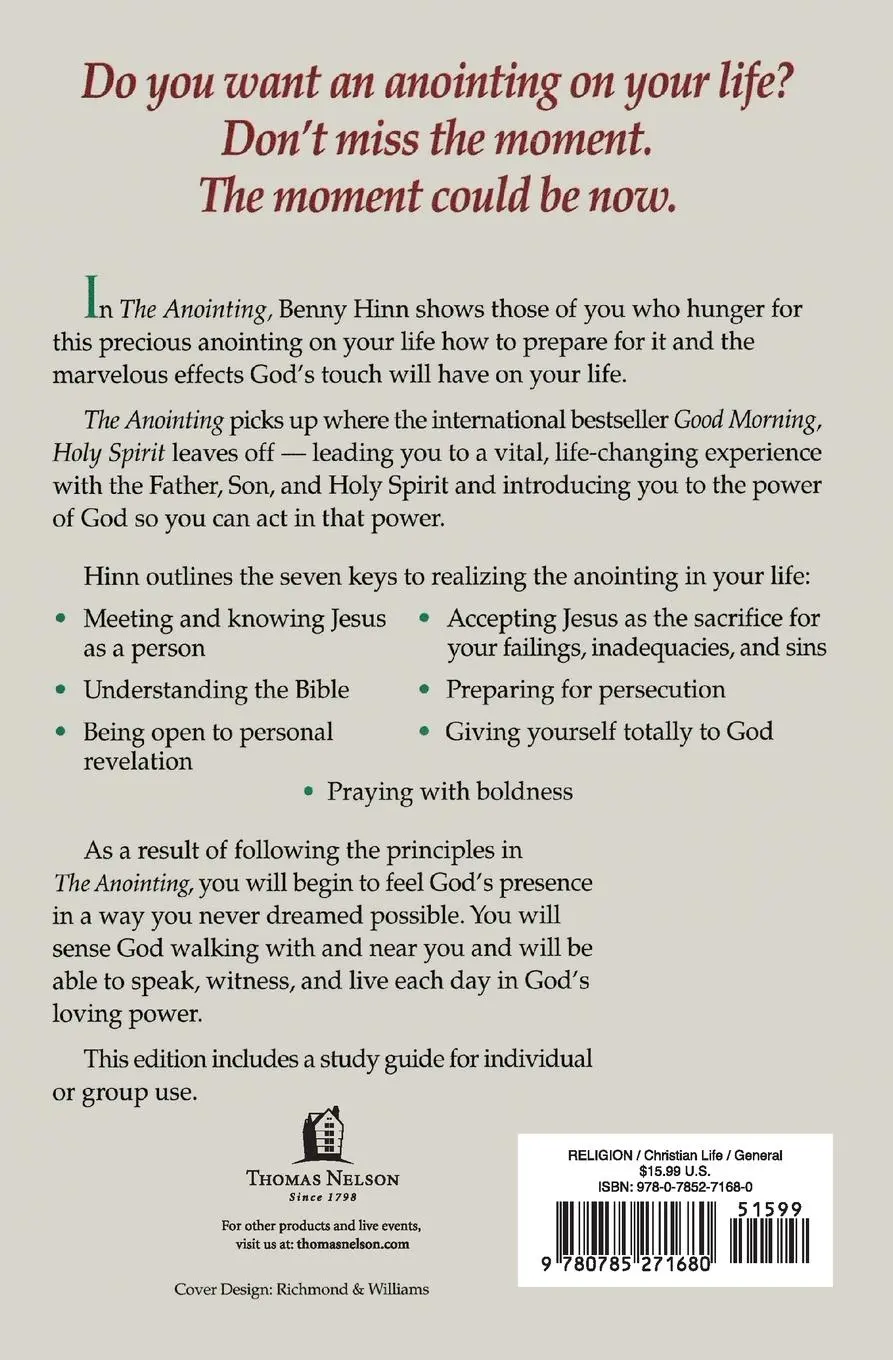 Rückseite: 9780785271680 | The Anointing | Exploring the Power of the Holy Spirit | Benny Hinn