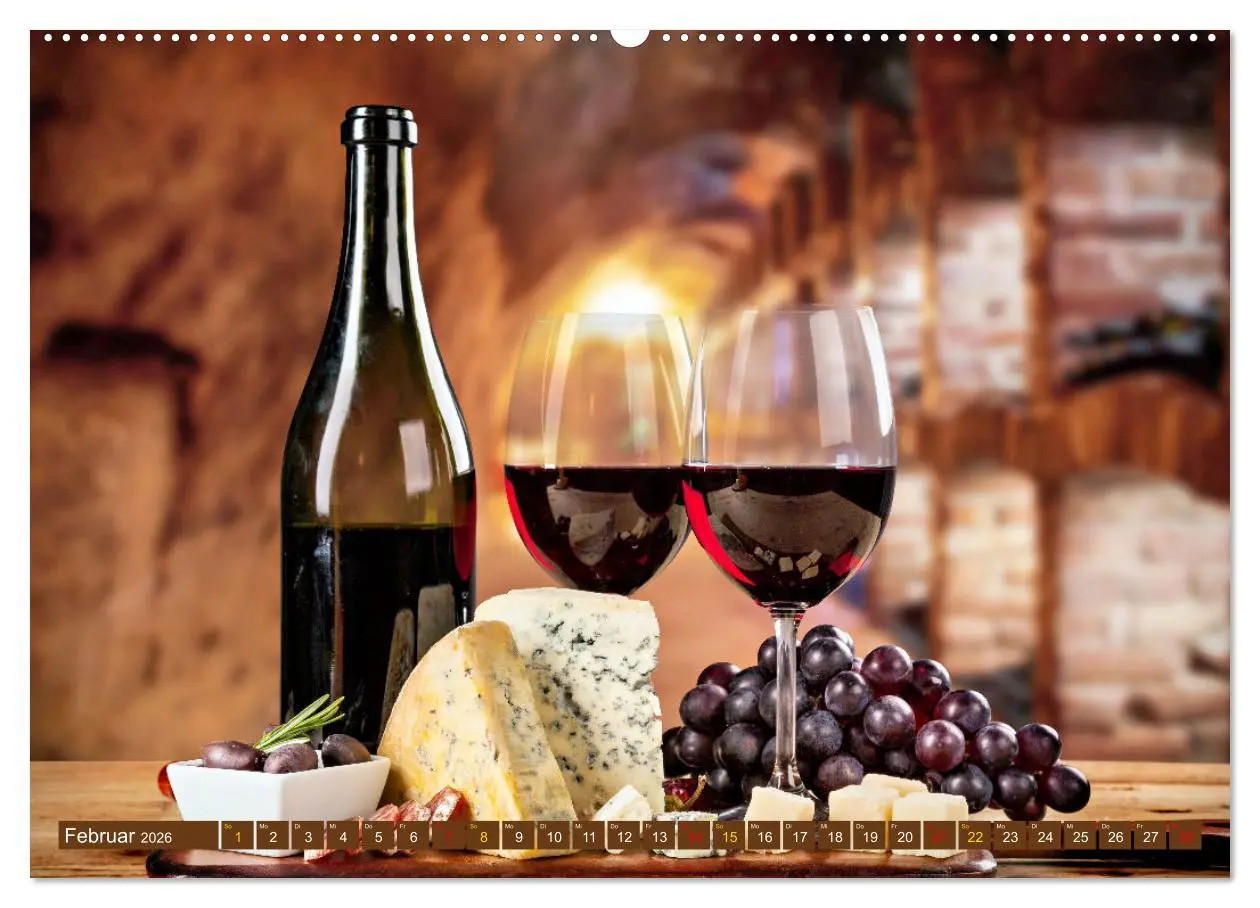 Bild: 9783457281680 | Gourmet Käse - und Weingenuss (Wandkalender 2026 DIN A2 quer),...