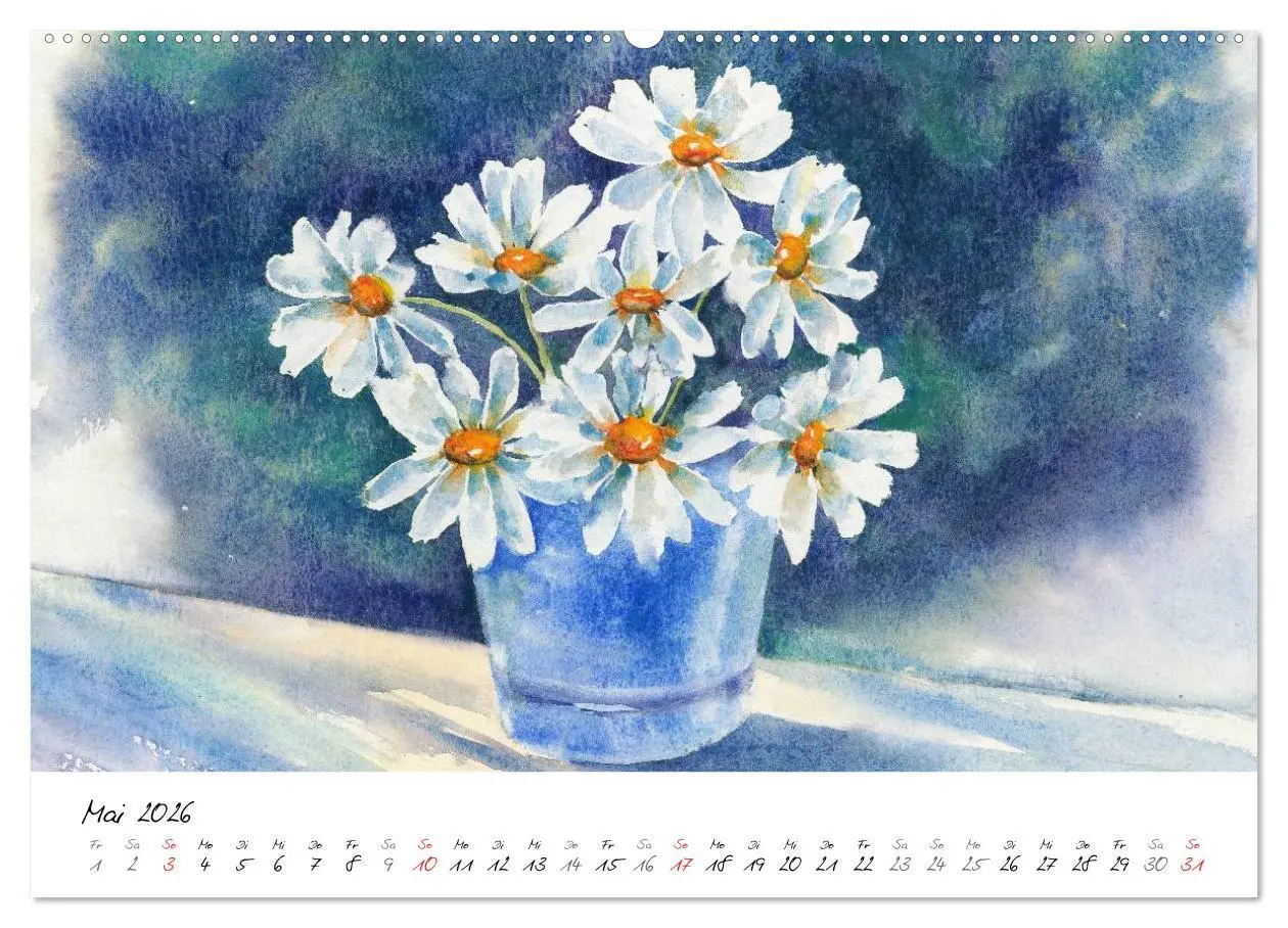 Bild: 9783457971680 | Blumen Blüten Aquarelle (hochwertiger Premium Wandkalender 2026 DIN...