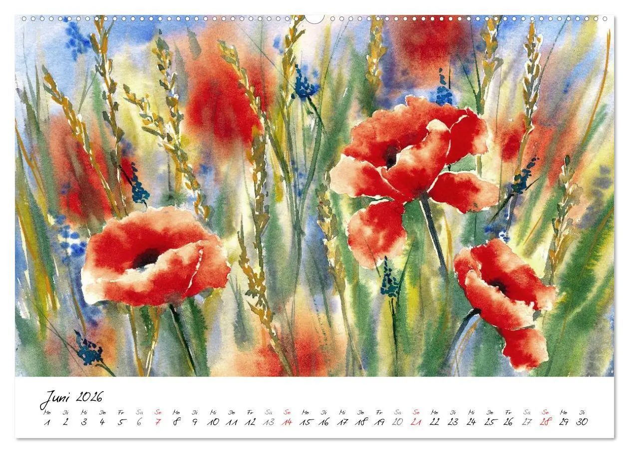 Bild: 9783457971680 | Blumen Blüten Aquarelle (hochwertiger Premium Wandkalender 2026 DIN...