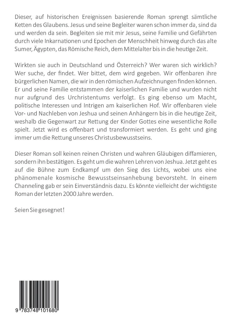 Rückseite: 9783748101680 | Die Jesusbrüder | und ihre unzähligen Inkarnationen | Liechtenstein