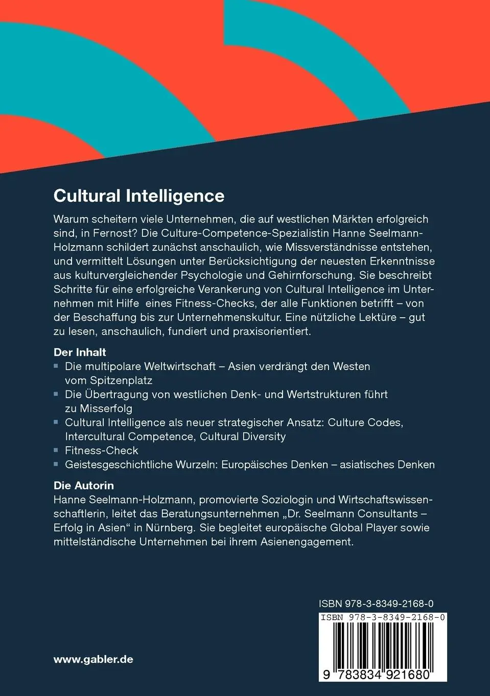 Rückseite: 9783834921680 | Cultural Intelligence | Hanne Seelmann-Holzmann | Taschenbuch | 256 S.