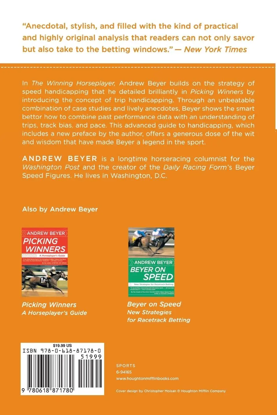 Rückseite: 9780618871780 | The Winning Horseplayer | Andrew Beyer | Taschenbuch | Englisch | 2007