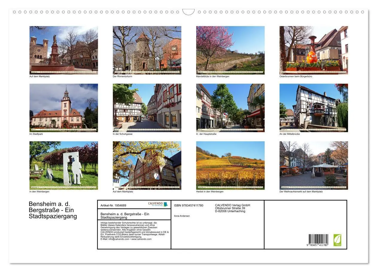 Bild: 9783457411780 | Bensheim a. d. Bergstraße - Ein Stadtspaziergang (Wandkalender 2026...