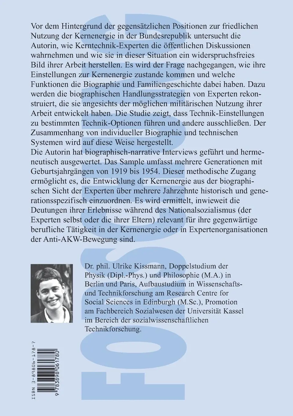Rückseite: 9783898061780 | Kernenergie und deutsche Biographien | Ulrike Kissmann | Taschenbuch