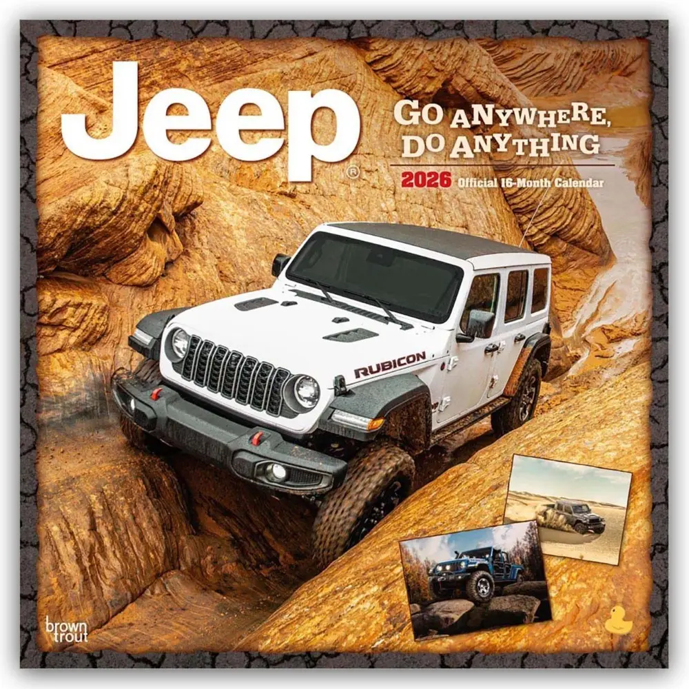 Cover: 9798330701780 | Jeep Official 2026 12 X 24 Inch (Hanging) Monthly Square Wall...